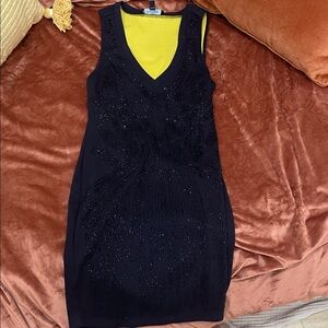 Black Beads BEBE Addiction Dress